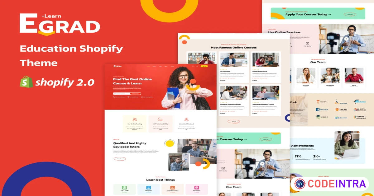 Egrad - Education Online Course Shopify Theme - Codeintra