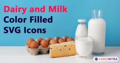 🥛 Dairy and Milk | Color Filled SVG Icons