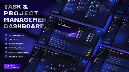 Taske - Project & Task Management Dashboard UI KIT - Figma Resources